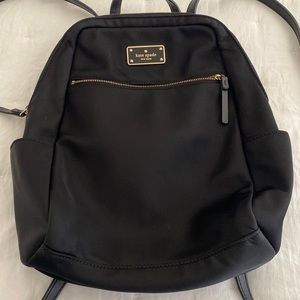 Kate Spade Black Canvas Backpack